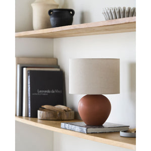   Rounded Ceramic Linen Table Lamp | Oroa.com