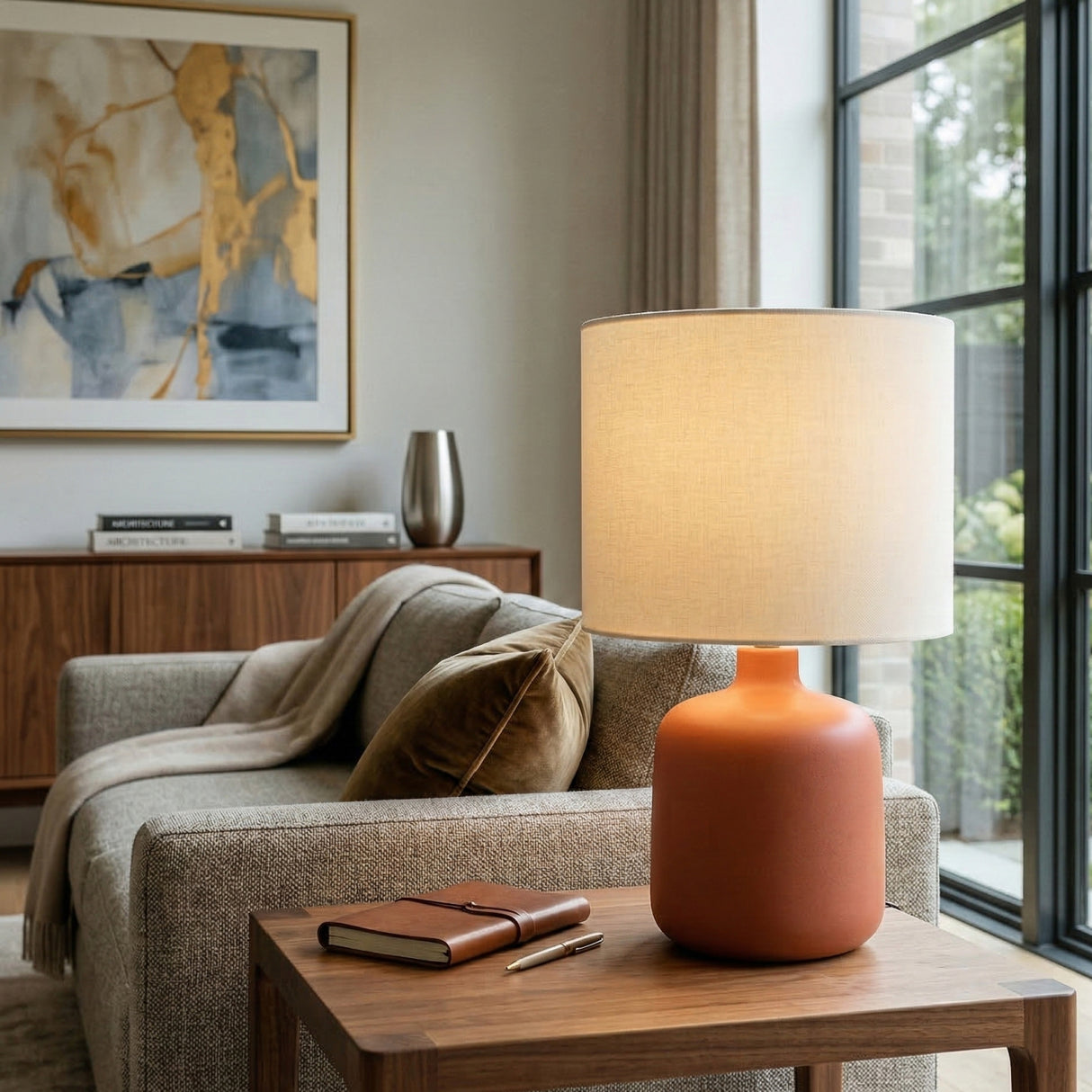   White Jute Ceramic Table Lamp | Oroa.com