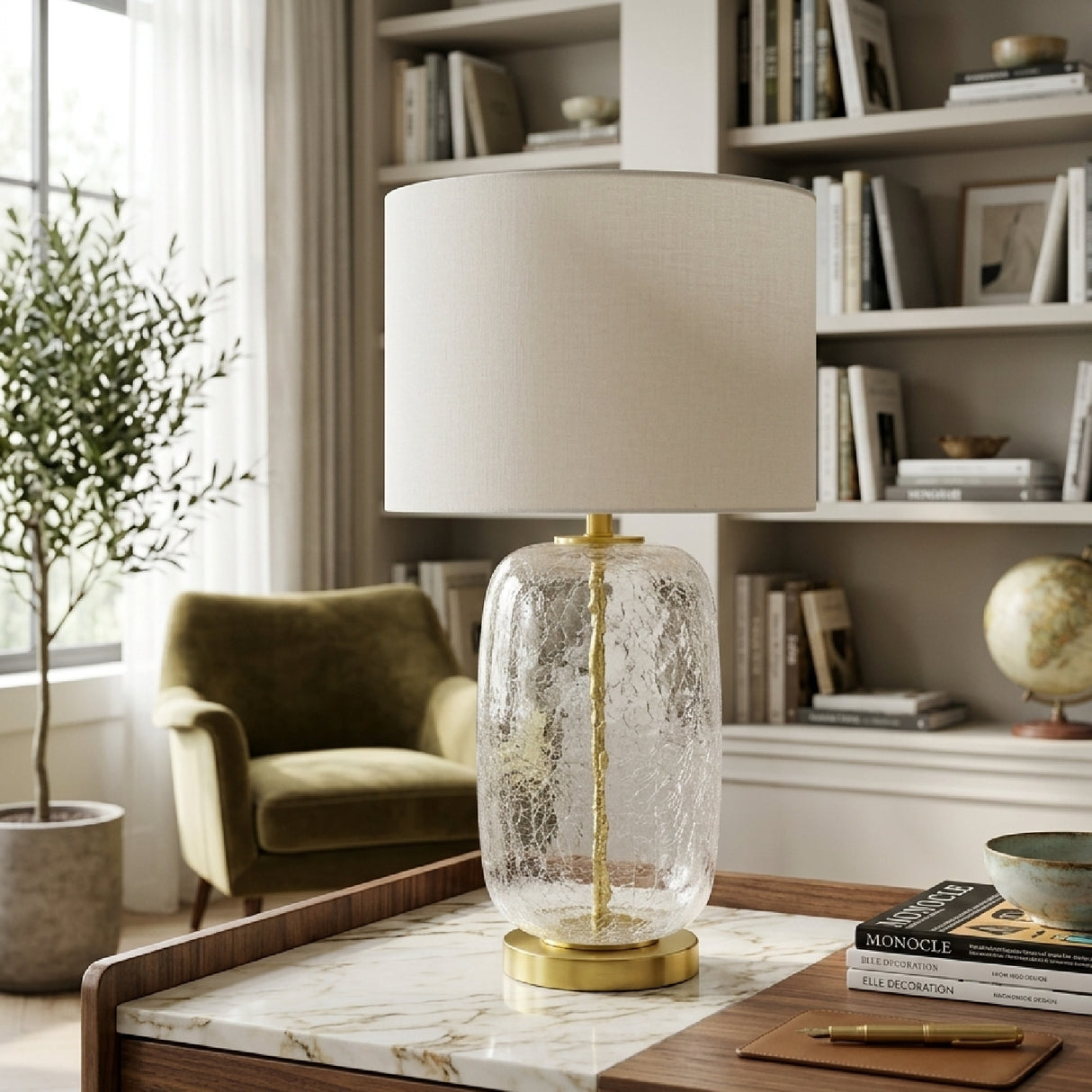   Modern European furniture - Clear Glass Accent Table Lamp - www.oroa.com | Oroa.com