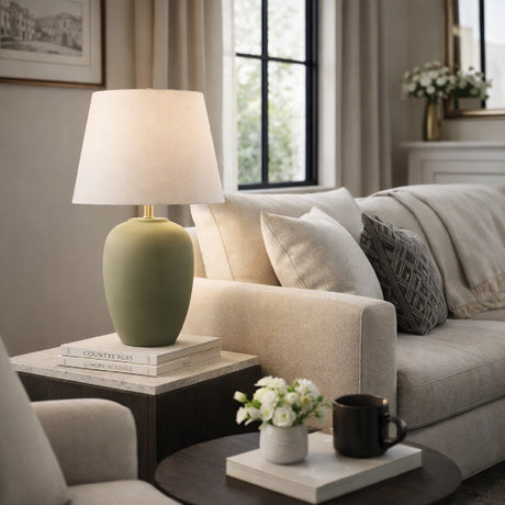   Modern European furniture - Hand-painted Green Ceramic Table Lamp - www.oroa.com | Oroa.com