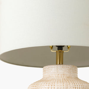   Beige Linen Ceramic Table Lamp | Oroa.com