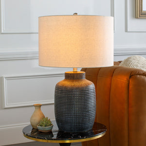   Beige Linen Ceramic Table Lamp | Oroa.com