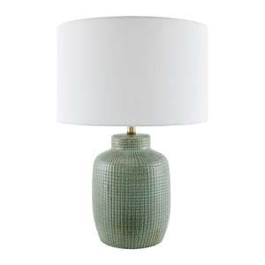   White Linen Ceramic Table Lamp | Oroa.com