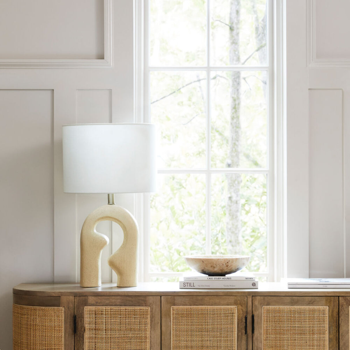   Beige Arched Accent Table Lamp | Oroa.com