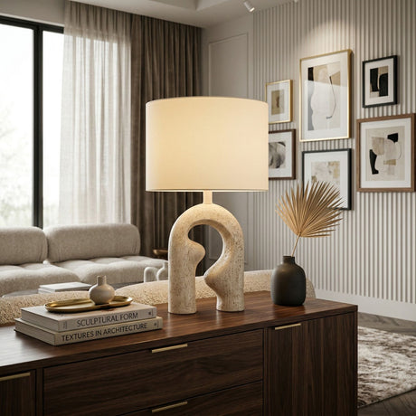   Modern European furniture - Wavy Carved Base Table Lamp - www.oroa.com | Oroa.com