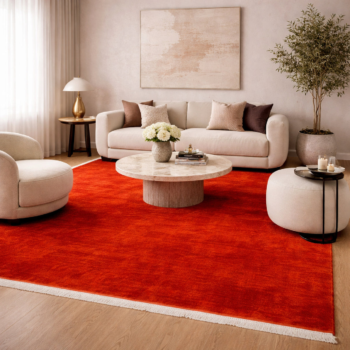   Modern European furniture - Hand-Loomed Wool Fringe Square Carpet - www.oroa.com | Oroa.com