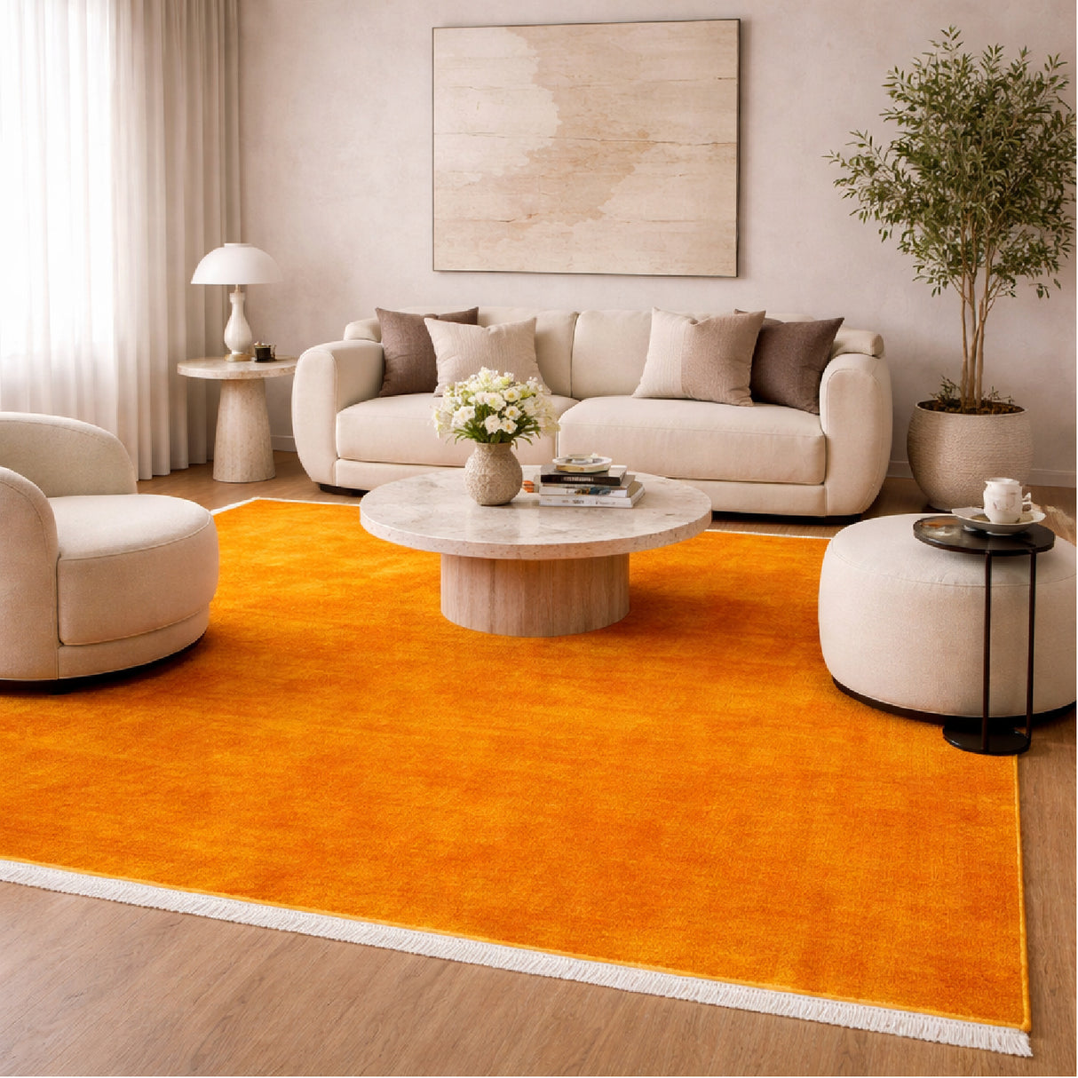   Modern European furniture - Hand-Loomed Wool Fringe Square Carpet - www.oroa.com | Oroa.com