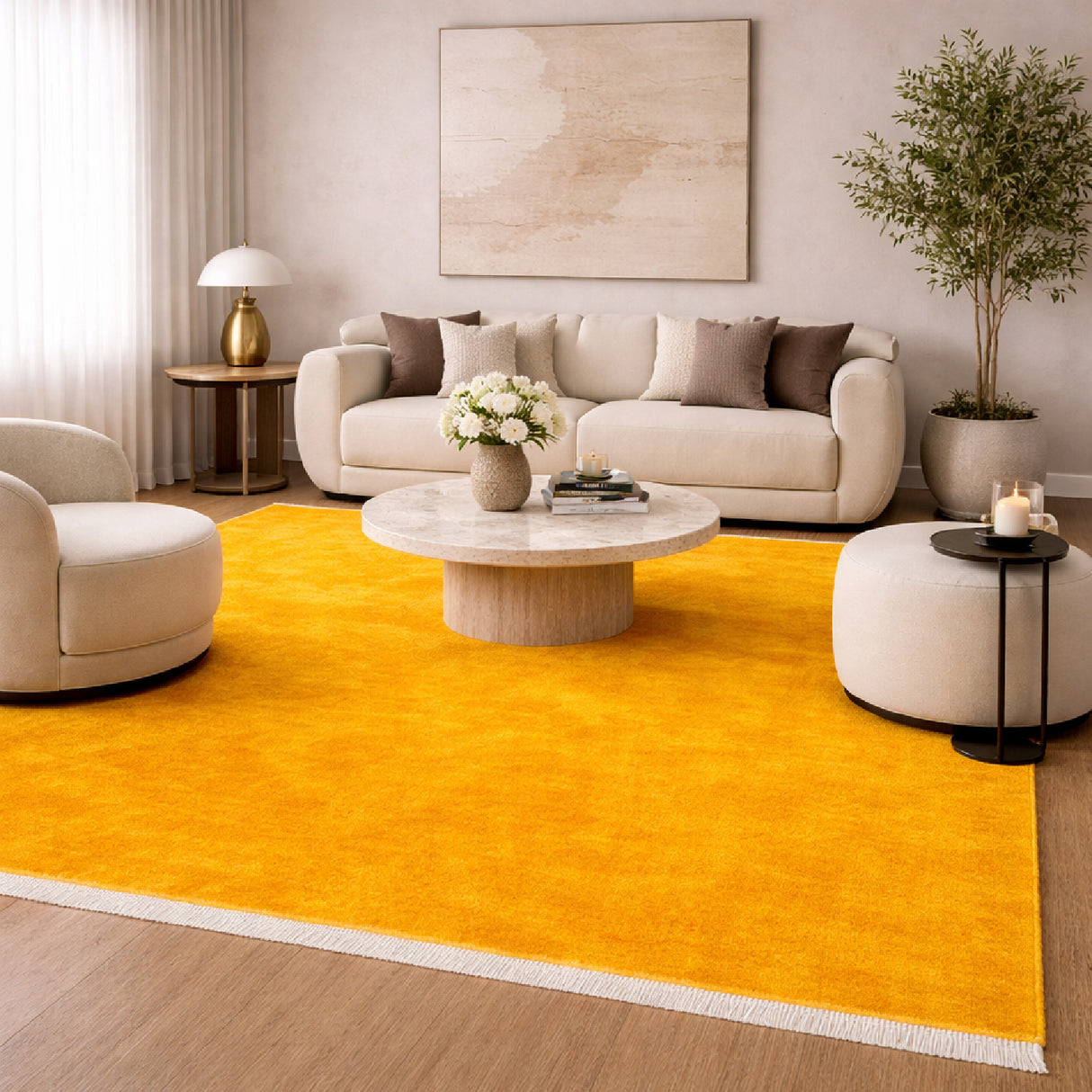   Modern European furniture - Hand-Loomed Wool Fringe Square Carpet - www.oroa.com | Oroa.com