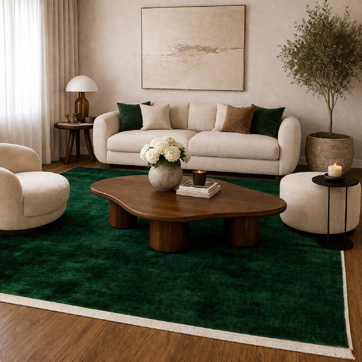   Modern European furniture - Hand-Loomed Wool Fringe Square Carpet - www.oroa.com | Oroa.com