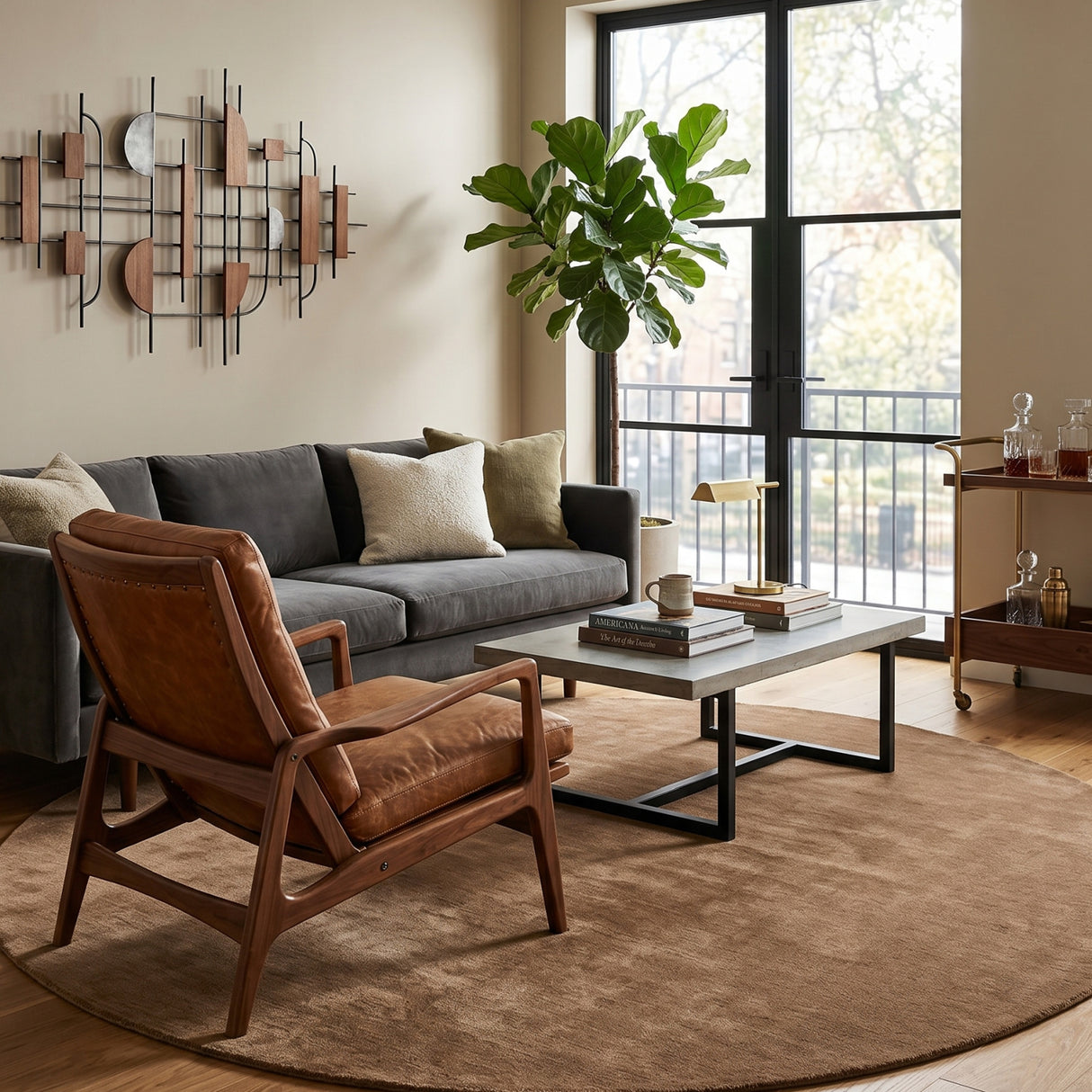   Modern furniture - Hand-Loomed Wool Fringe Round Carpet - www.oroa.com | Oroa.com