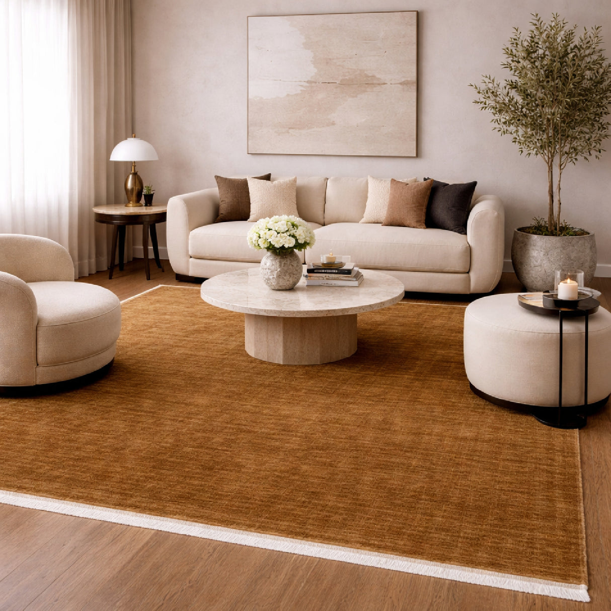   Modern European furniture - Hand-Loomed Wool Fringe Square Carpet - www.oroa.com | Oroa.com