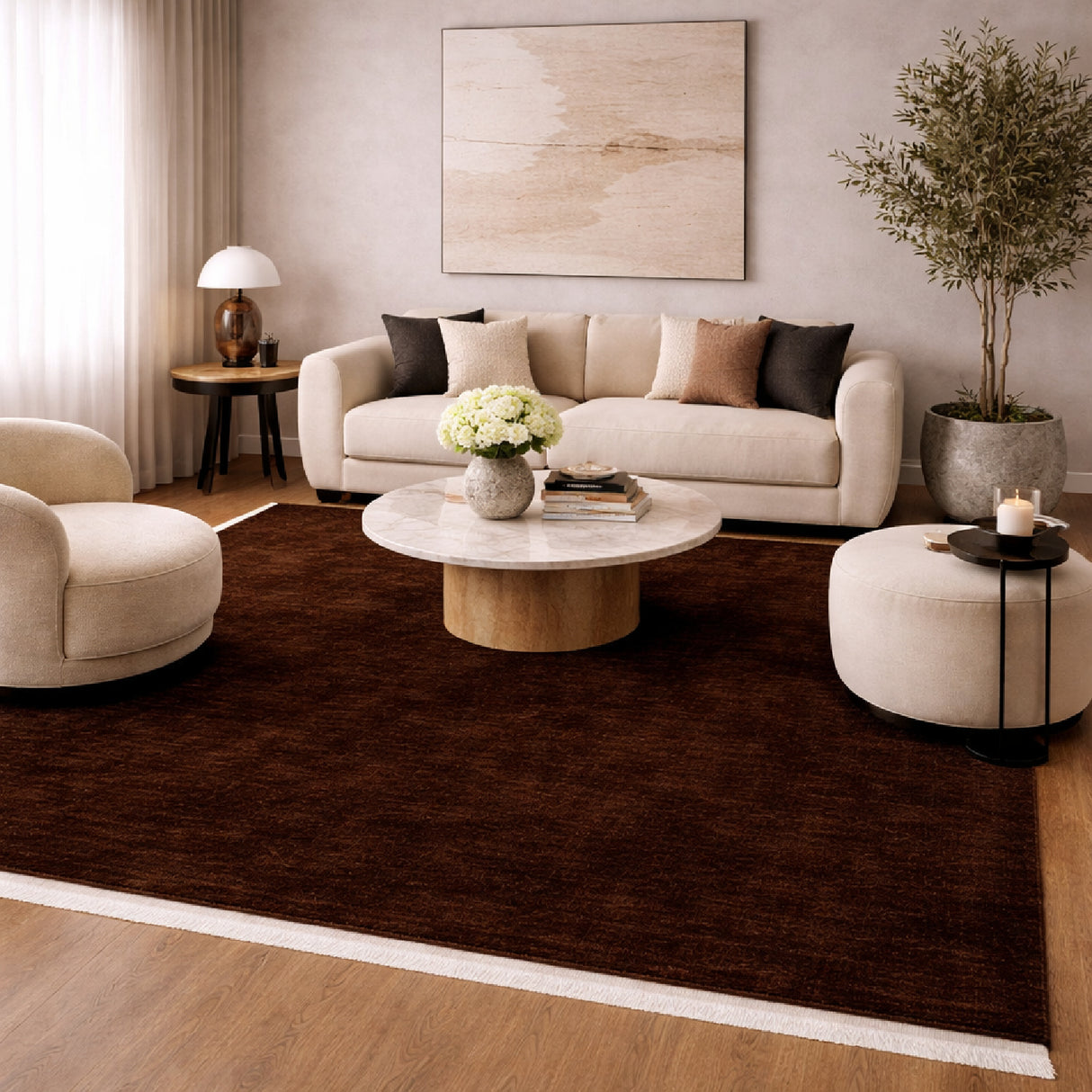   Modern European furniture - Hand-Loomed Wool Fringe Square Carpet - www.oroa.com | Oroa.com