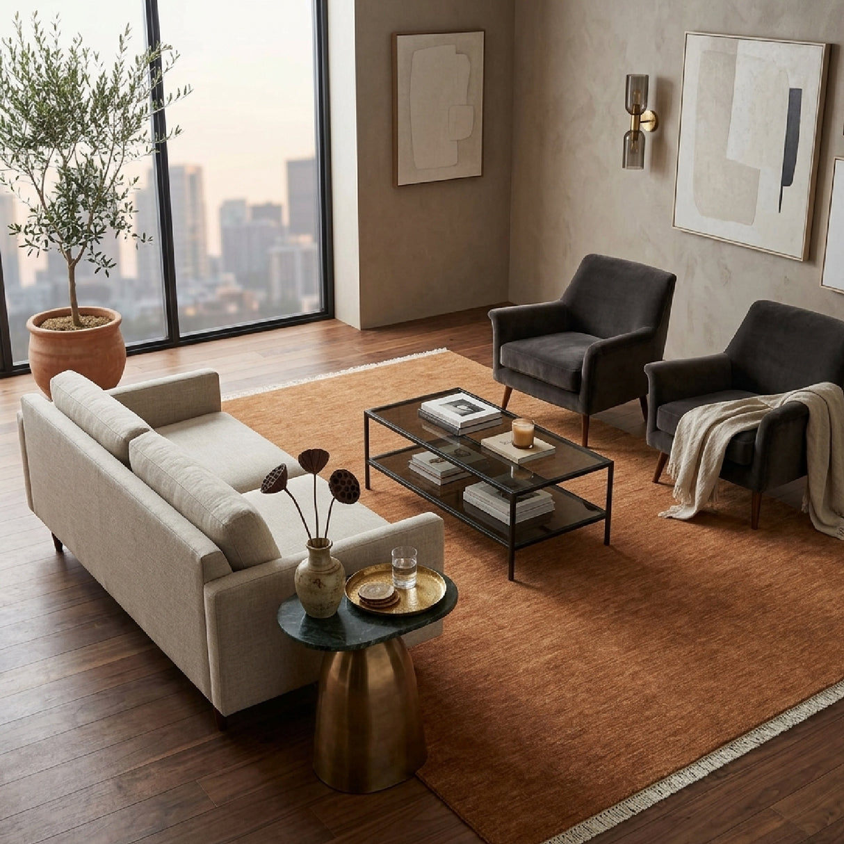   Modern European furniture - Hand-Loomed Wool Fringe Square Carpet - www.oroa.com | Oroa.com