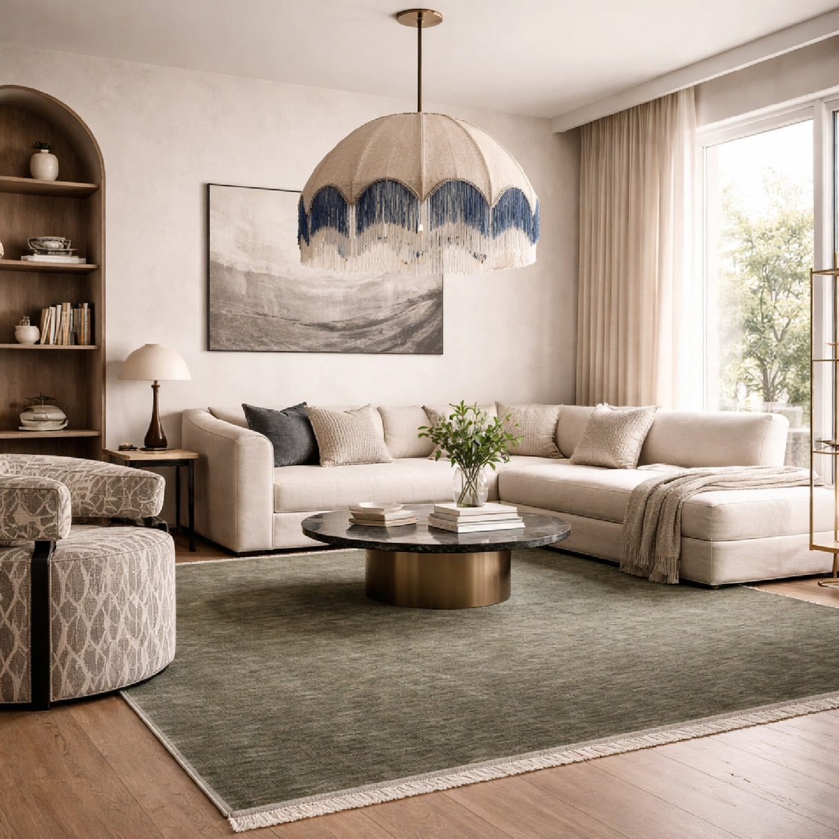   Modern European furniture - Hand-Loomed Wool Fringe Square Carpet - www.oroa.com | Oroa.com