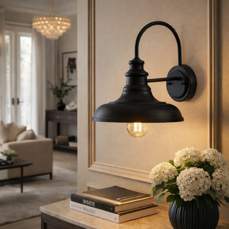   Modern European furniture - Black Metal Accent Wall Lamp - www.oroa.com | Oroa.com