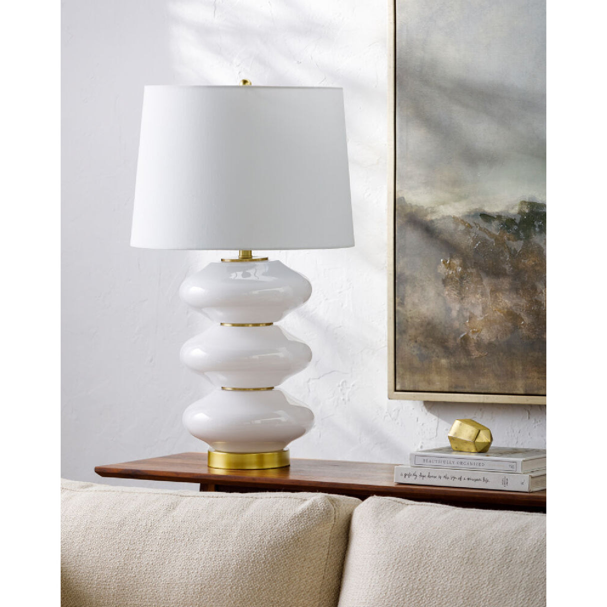   Modern European furniture - White Glass Accent Table Lamp - www.oroa.com | Oroa.com