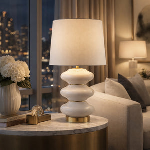   Modern European furniture - White Glass Accent Table Lamp - www.oroa.com | Oroa.com