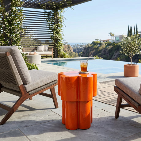   Orange Ceramic Garden Stool | Oroa.com