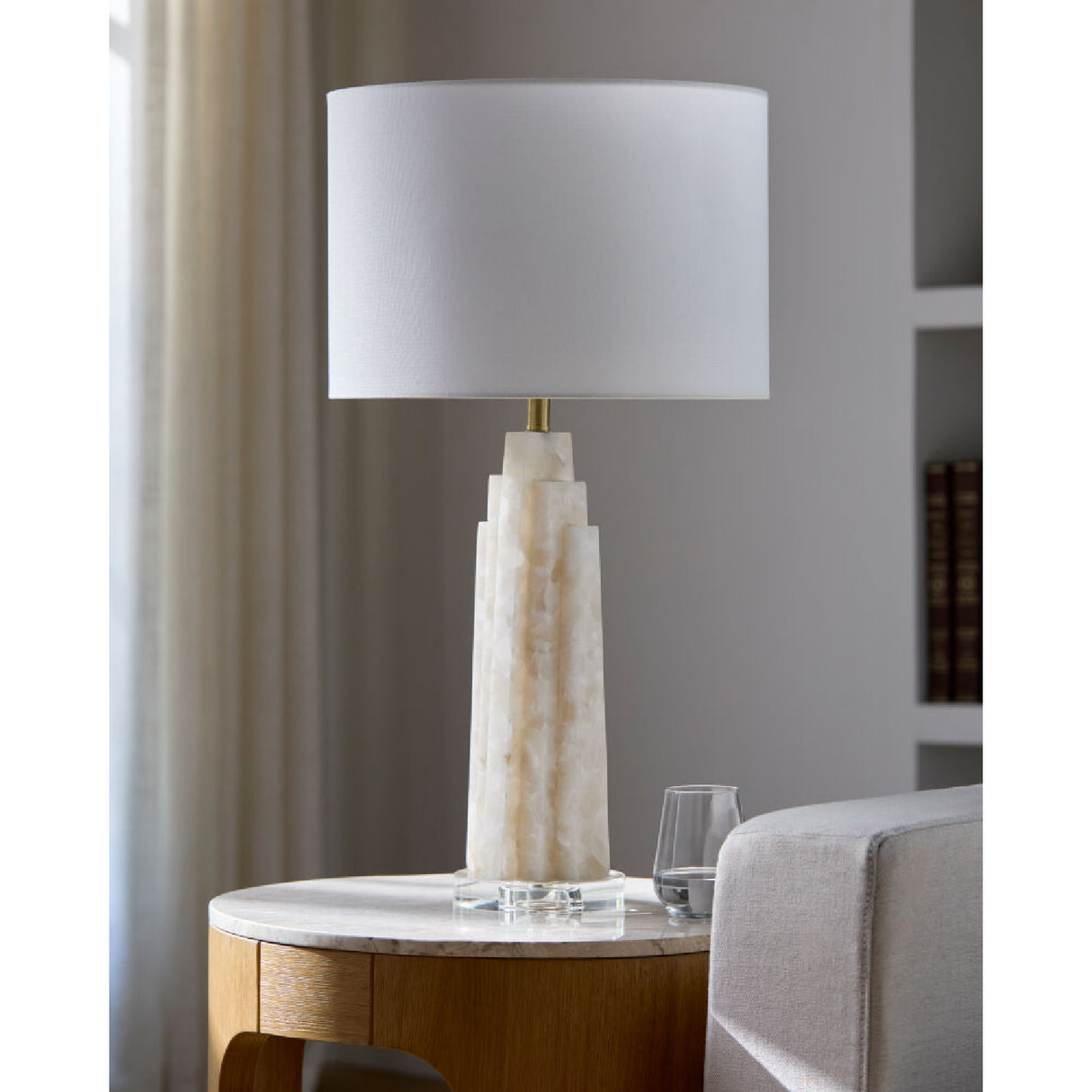   Burnished Cream Stone Table Lamp | Oroa.com