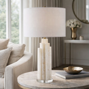   Burnished Cream Stone Table Lamp | Oroa.com