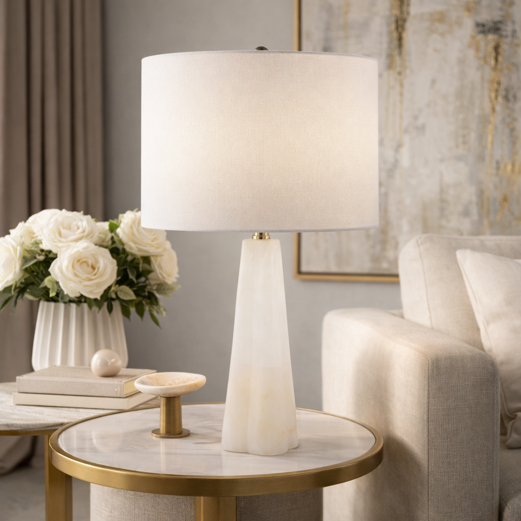   Cream Stone Accent Table Lamp | Oroa.com