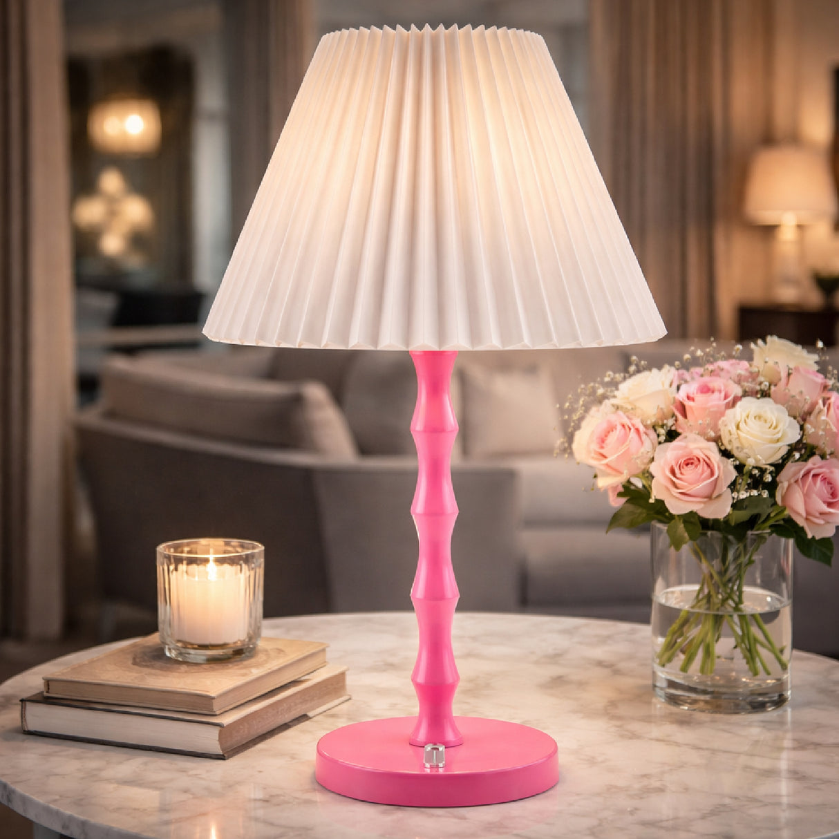   Modern European furniture - Pleated Linen Iron Table Lamp - www.oroa.com | Oroa.com
