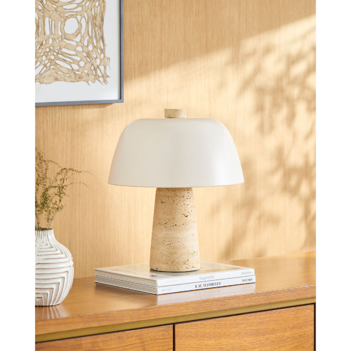   Metal Shade Travertine Table Lamp S | Oroa.com