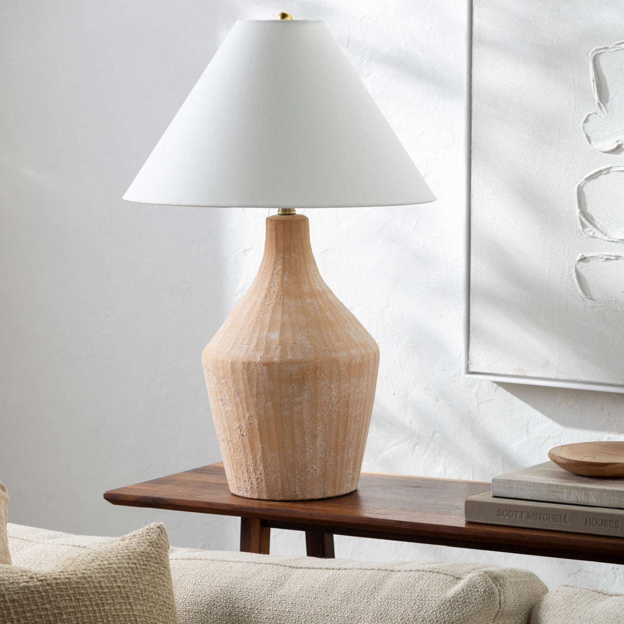   Glazed Beige Ceramic Table Lamp | Oroa.com