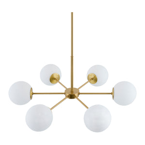   White Glass Orb 6-Light Chandelier | Oroa.com