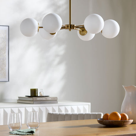   White Glass Orb 6-Light Chandelier | Oroa.com