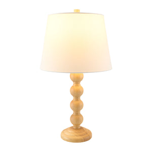   Rubberwood Beige Linen Table Lamp | Oroa.com