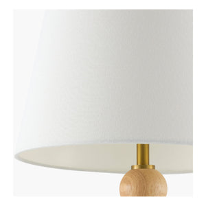   Rubberwood Beige Linen Table Lamp | Oroa.com