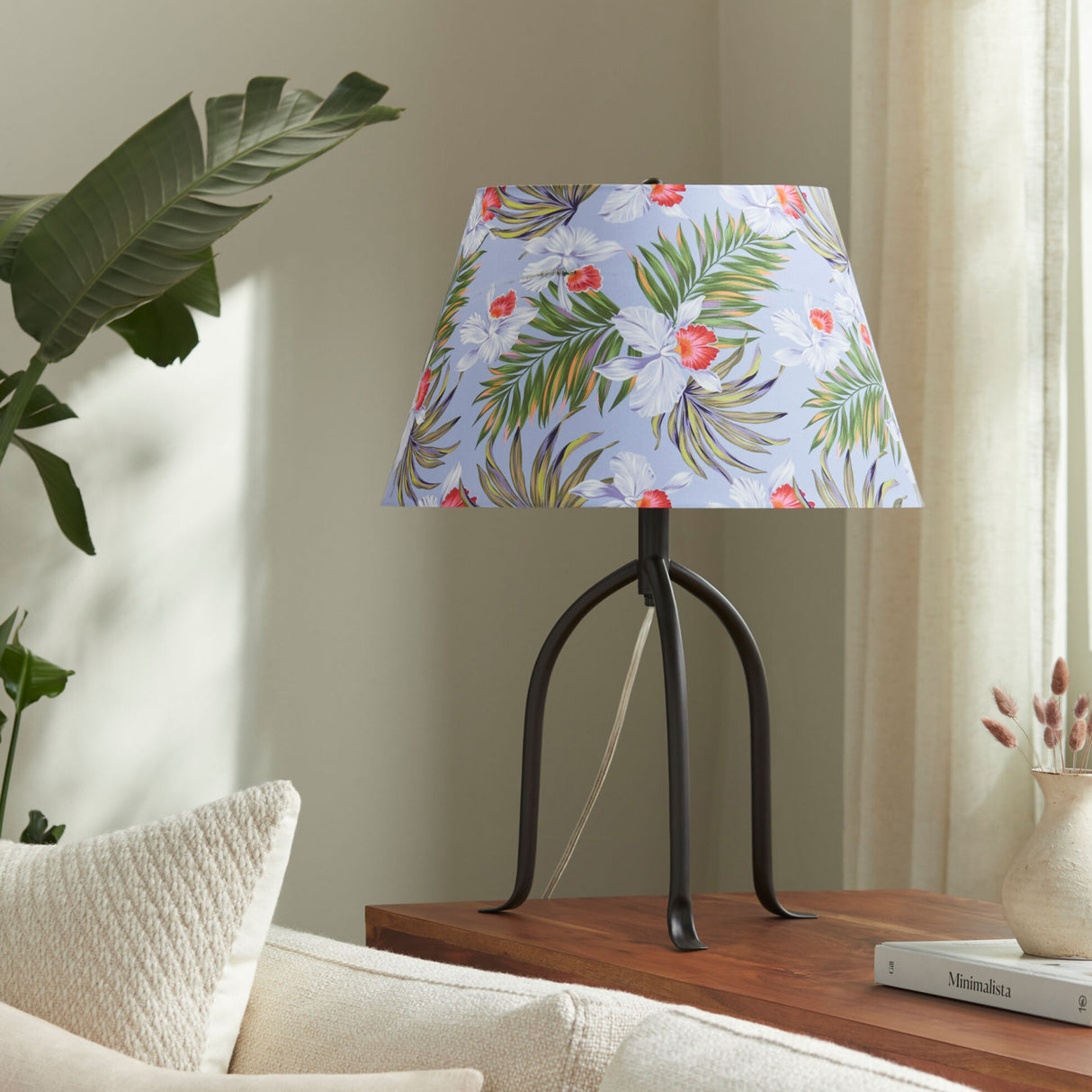   Floral Print Linen Table Lamp L | Oroa.com