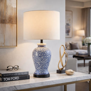   Modern European furniture - Blue Vines Ceramic Table Lamp - www.oroa.com | Oroa.com