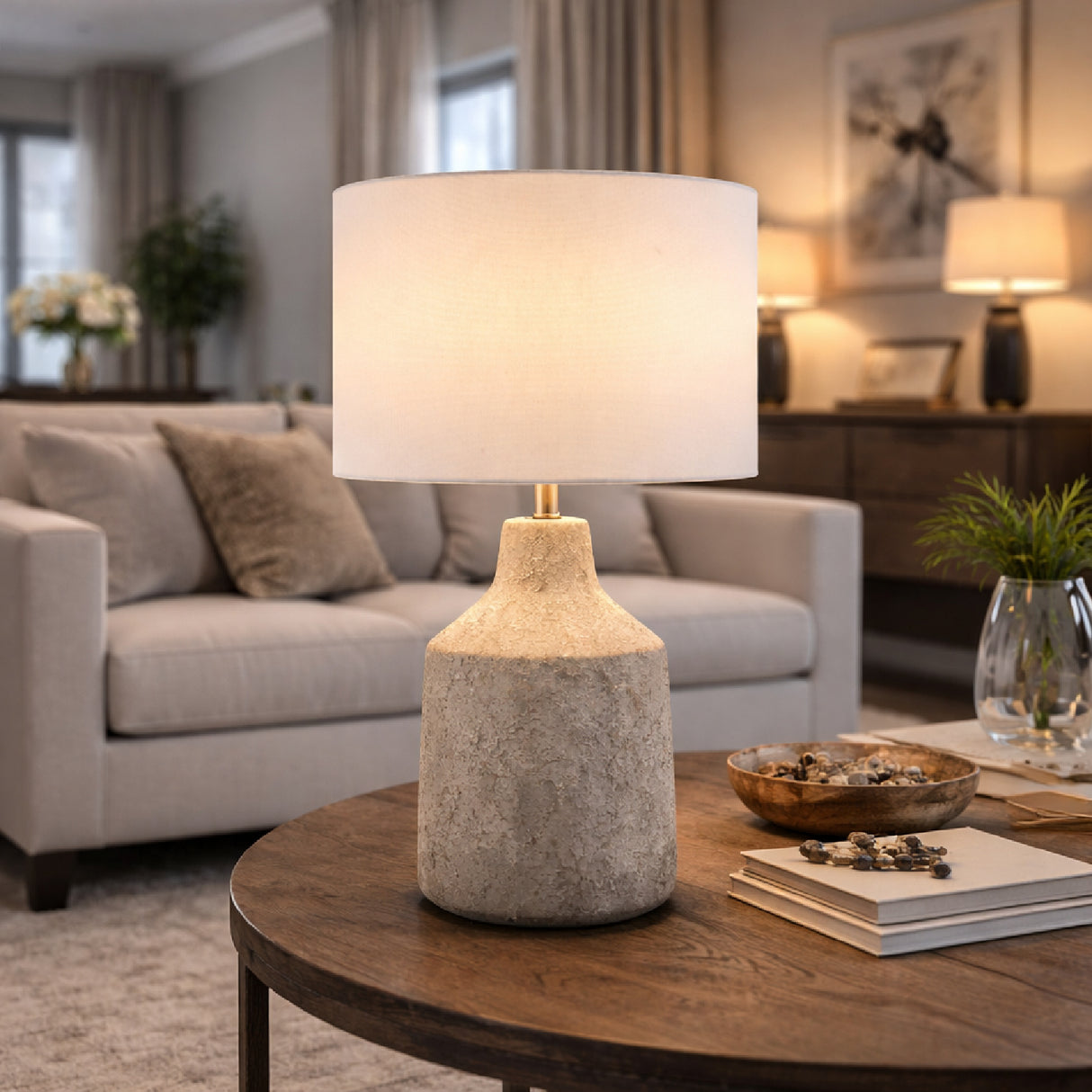   Painted Cement Accent Table Lamp | Oroa.com