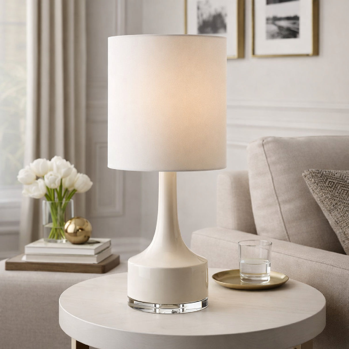   Glazed Ceramic Cotton Table Lamp | Oroa.com