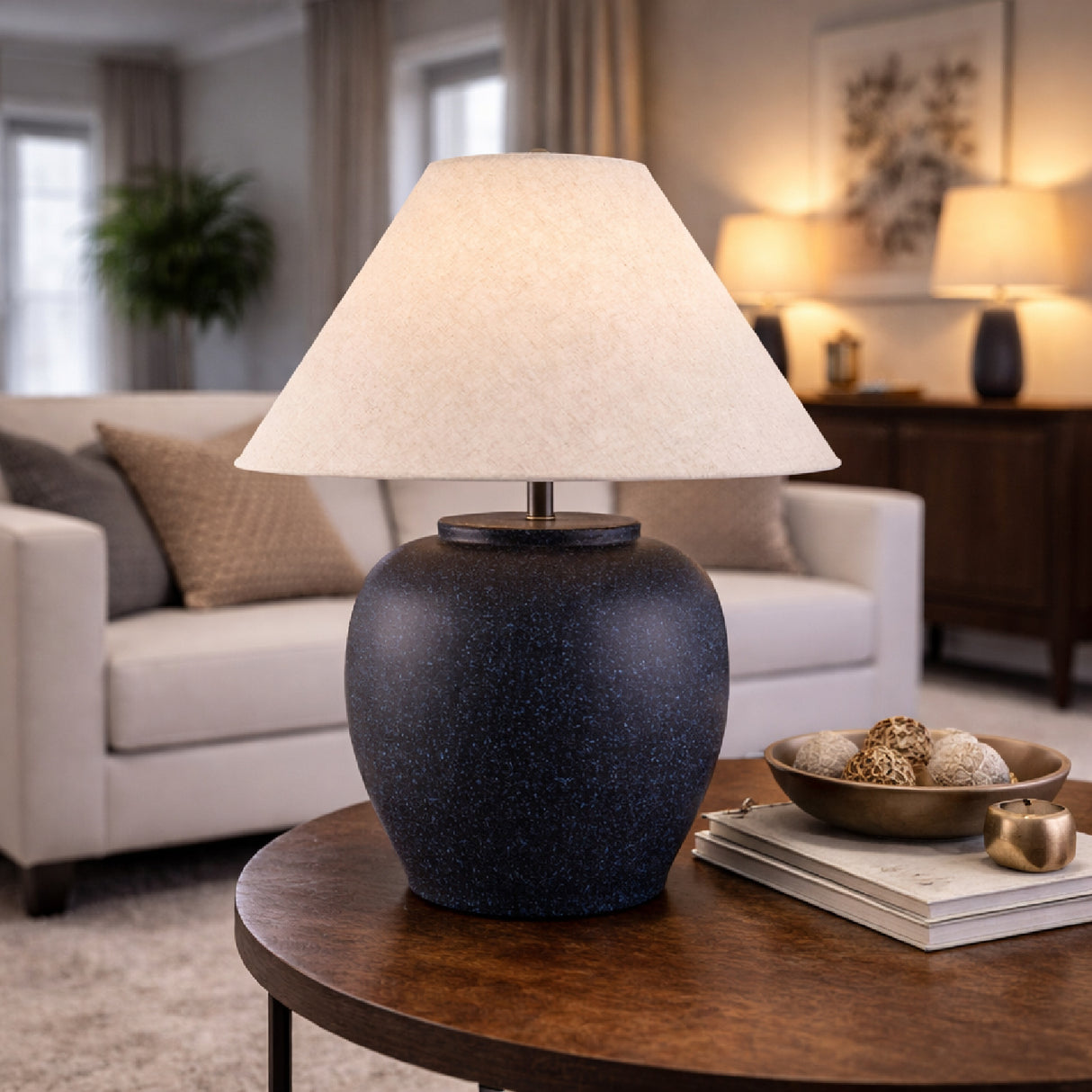   Painted Cement Linen Table Lamp | Oroa.com