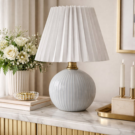   Pleated Linen Ceramic Table Lamp | Oroa.com