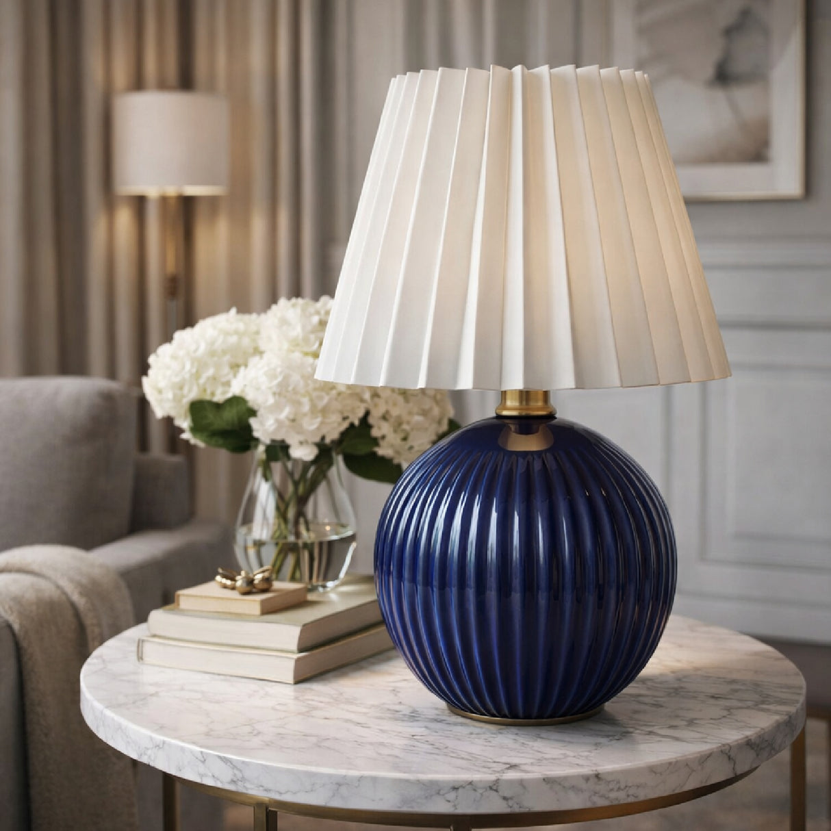   Pleated Linen Ceramic Table Lamp | Oroa.com