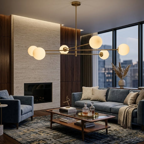   White Glass Sputnik Chandelier | Oroa.com