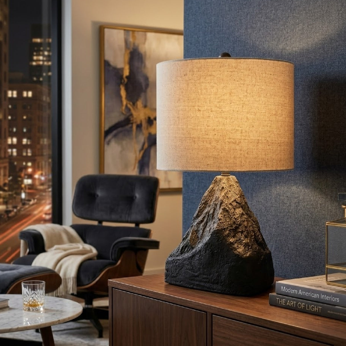   Black Organic Textured Table Lamp | Oroa.com