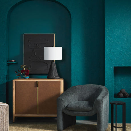   Black Textured Accent Table Lamp | Oroa.com