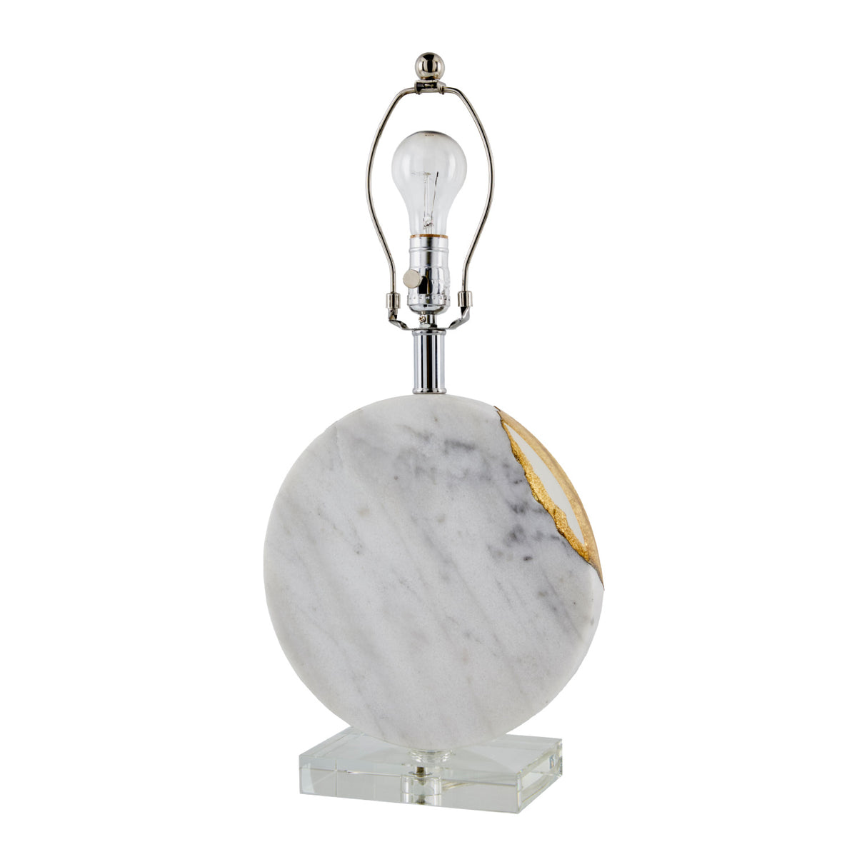   Round White Marble Table Lamp | Oroa.com