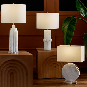   Round White Marble Table Lamp | Oroa.com