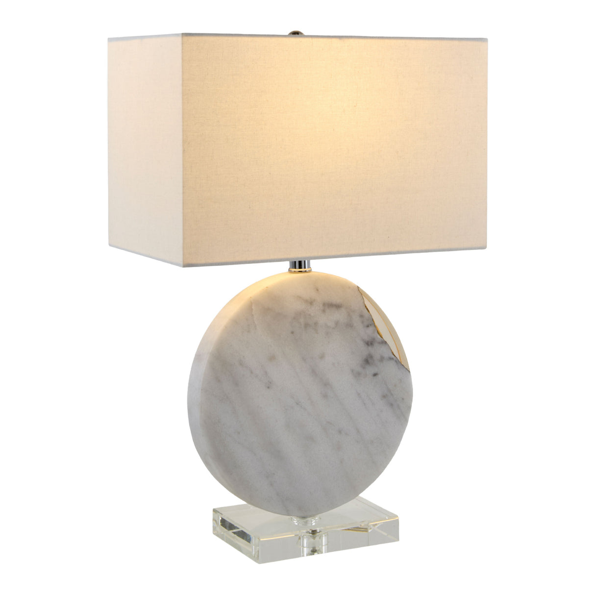   Round White Marble Table Lamp | Oroa.com