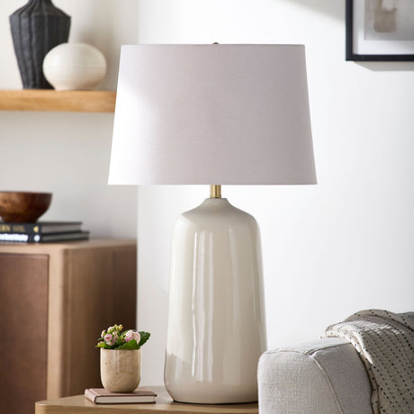   Beige Linen Table Lamp | Oroa.com
