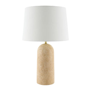   Modern European furniture - Drum Shade Travertine Table Lamp - www.oroa.com | Oroa.com