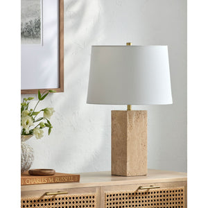   Modern European furniture - Square Travertine Table Lamp - www.oroa.com | Oroa.com