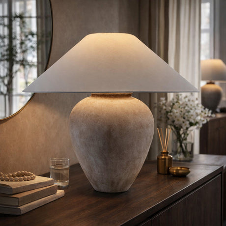   Glazed Brown Ceramic Table Lamp | Oroa.com