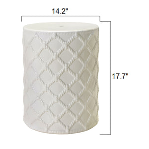   Lattice Patterned Ceramic Garden Stool | Oroa.com